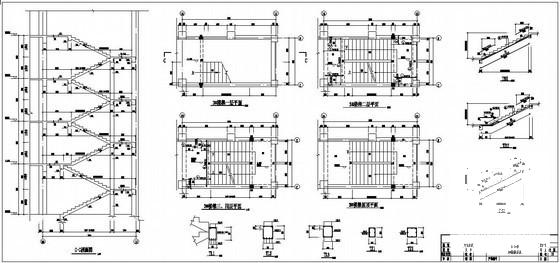 4层框架结构办公楼结构设计CAD施工图纸（独立基础）(平面布置图) - 4