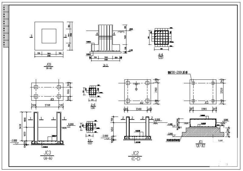 混凝土剪力墙搅拌站和水池结构设计方案CAD图纸 - 2