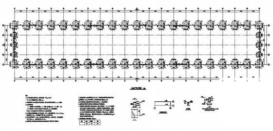 跨度24m单层门式刚架厂房结构设计图纸（8度抗震）(平面布置图) - 2