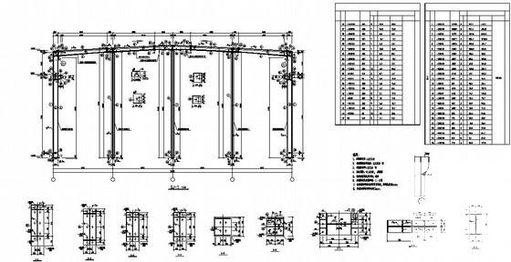 跨度24m单层门式刚架厂房结构设计图纸（8度抗震）(平面布置图) - 3