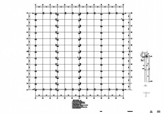 跨度24米单层排架厂房结构设计CAD图纸（7度抗震）(平面布置图) - 1