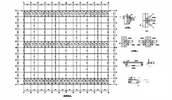 跨度24米单层排架厂房结构设计CAD图纸（7度抗震）(平面布置图) - 2