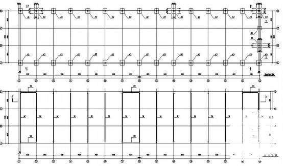 18x84M单层门式刚架厂房结构设计图纸（独立基础,桩基础）(平面布置图) - 1