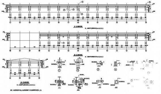 18x84M单层门式刚架厂房结构设计图纸（独立基础,桩基础）(平面布置图) - 3
