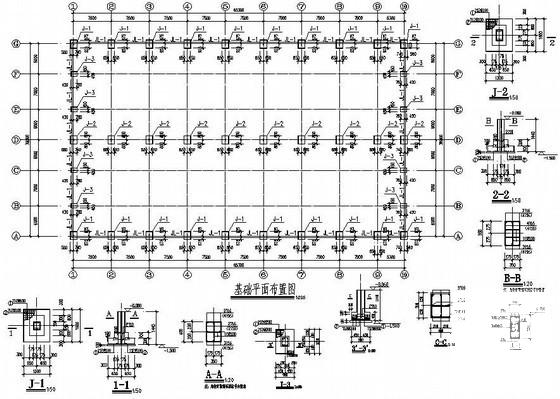 跨度19米单层门式刚架厂房结构设计图纸（独立基础）(平面布置图) - 1