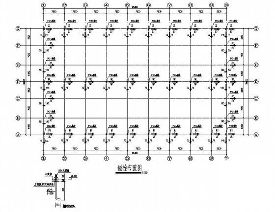 跨度19米单层门式刚架厂房结构设计图纸（独立基础）(平面布置图) - 2