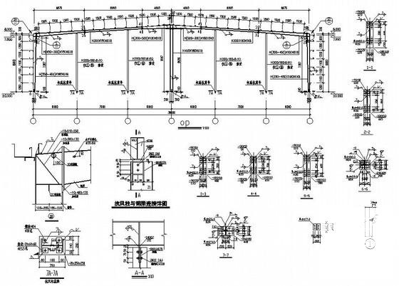 跨度19米单层门式刚架厂房结构设计图纸（独立基础）(平面布置图) - 4