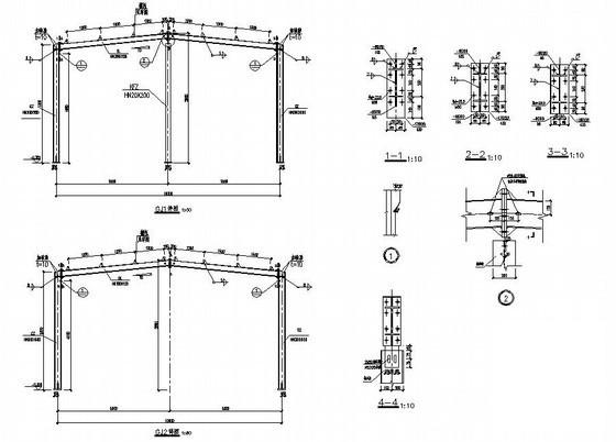 跨度10m单层门式刚架钢结构厂房结构设计图纸(平面布置图) - 4
