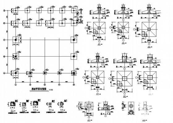 跨度26米单层钢结构厂房结构CAD施工图纸（7度抗震）(基础梁配筋) - 1