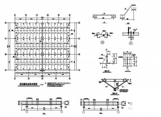 跨度26米单层钢结构厂房结构CAD施工图纸（7度抗震）(基础梁配筋) - 3