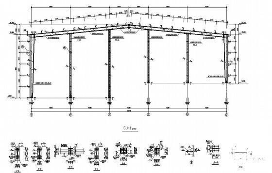 跨度26米单层钢结构厂房结构CAD施工图纸（7度抗震）(基础梁配筋) - 4