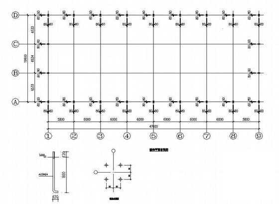 跨度19.6m单层门式刚架厂房结构CAD施工图纸(系统布置图) - 1