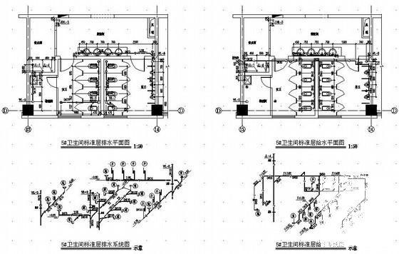 轨道交通办公楼给排水CAD施工图纸 - 1