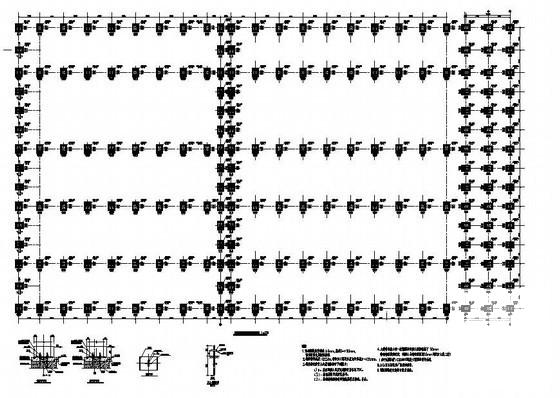 跨度25.6m单层门刚厂房结构CAD施工图纸（6度抗震）(平面布置图) - 1