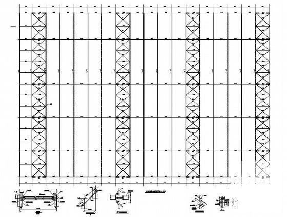 跨度25.6m单层门刚厂房结构CAD施工图纸（6度抗震）(平面布置图) - 3
