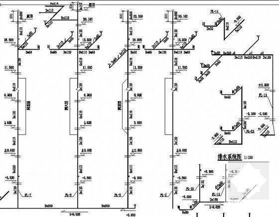 6层综合办公楼给排水、采暖CAD施工图纸(消火栓系统图) - 5