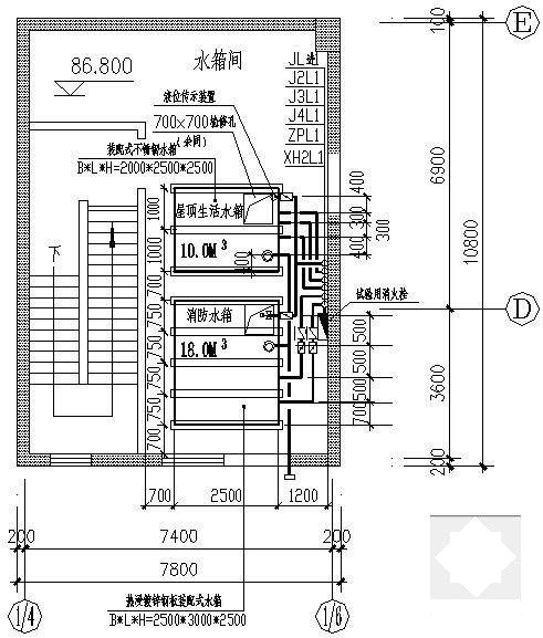 26层商住楼给排水CAD施工图纸(消防平面图) - 4