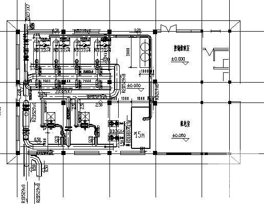 换热站的CAD施工图纸，(管道轴测图) - 2