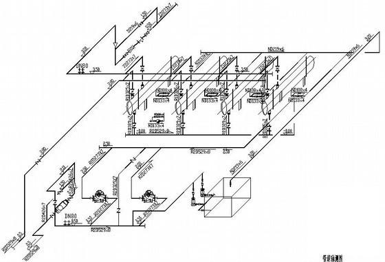 换热站的CAD施工图纸，(管道轴测图) - 4