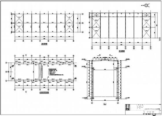 带吊车跨度13m门式刚架厂房结构设计CAD图纸(平面布置图) - 1