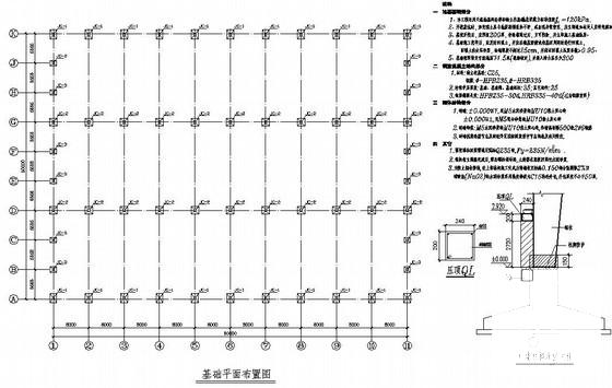 跨度20m单层钢结构厂房结构设计图纸（条形基础,独立基础） - 1