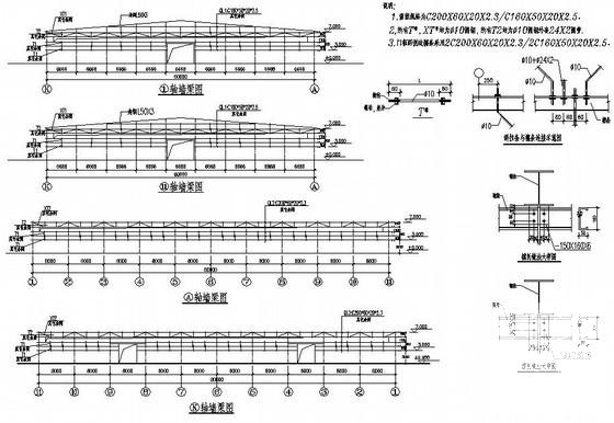 跨度20m单层钢结构厂房结构设计图纸（条形基础,独立基础） - 3