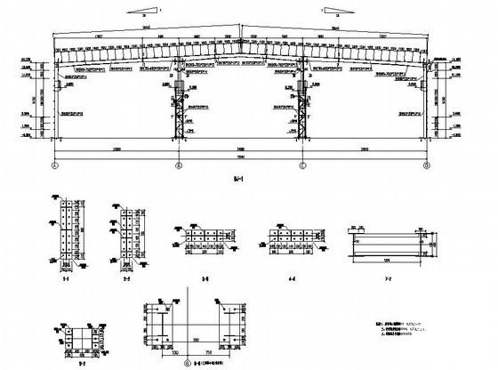 带吊车跨度24米单层门式刚架厂房结构设计图纸(平面布置图) - 4