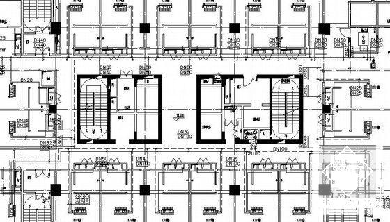 四万平27层商务大厦暖通CAD施工图纸（地下1层，）(压缩式冷水机组) - 5