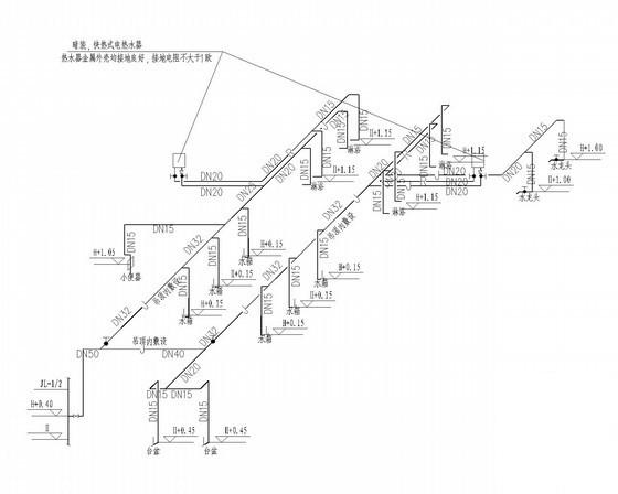 9层供电公司生产营业楼给排水CAD施工图纸(平面布置图) - 2
