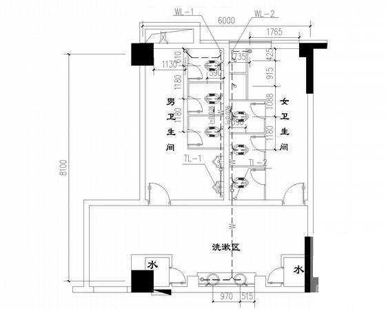 9层供电公司生产营业楼给排水CAD施工图纸(平面布置图) - 3