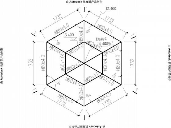 3层幼儿园框架结构CAD施工图纸(带钢构造型) - 4