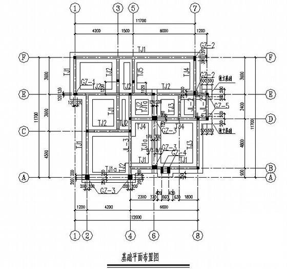 2层条形基础砌体结构别墅结构CAD施工图纸（6度抗震） - 1