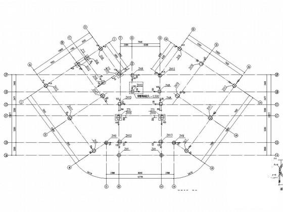 4层框架结构酒店结构CAD施工图纸(基础设计等级) - 1