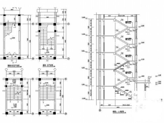 5层框架结构小区住宅楼结构CAD施工图纸 - 4