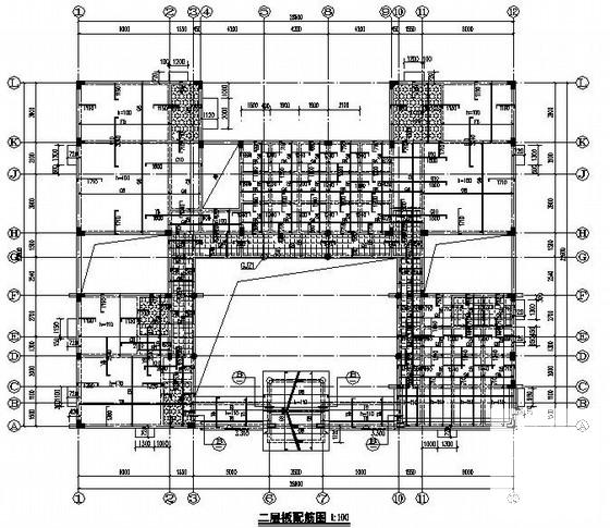 3层框架结构四合院结构CAD施工图纸(平面布置图) - 1