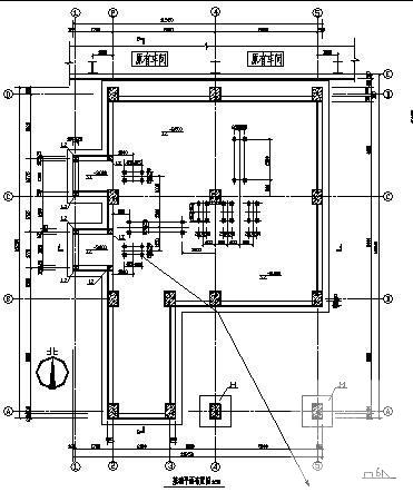6层钢框架结构厂房结构CAD施工图纸（7度抗震）(平面布置图) - 1