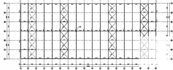 6度抗震两跨带吊车轻钢厂房结构CAD施工图纸(平面布置图) - 1