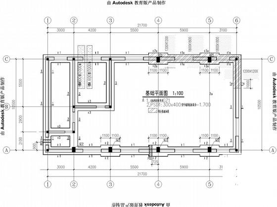 单层换热站砖砌体结构CAD施工图纸（8度抗震）(平面布置图) - 1