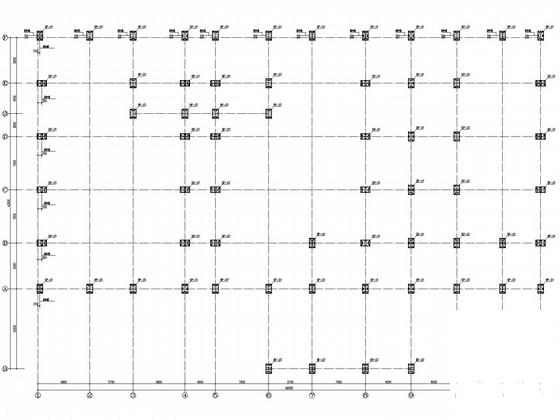 两层钢框架独立基础办公楼结构CAD施工图纸(平面布置图) - 1
