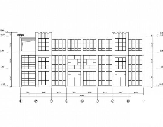3层框架结构服务中心办公楼结构图纸（东西两栋及建筑图纸） - 1