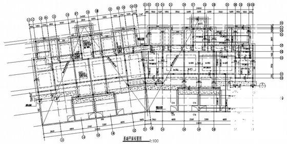 6层筏板基础砖混结构住宅楼结构CAD施工图纸（抗震不设防）(平面布置图) - 2