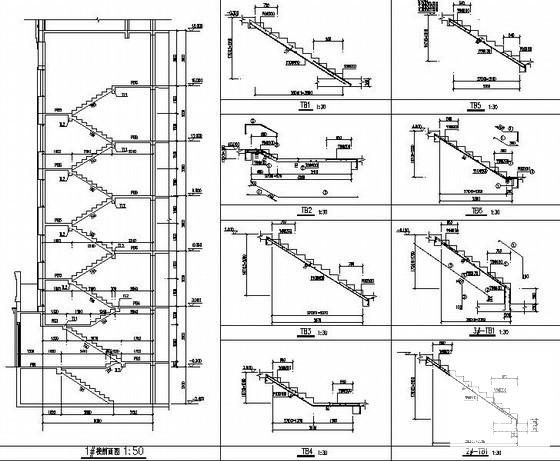 6层筏板基础砖混结构住宅楼结构CAD施工图纸（抗震不设防）(平面布置图) - 4