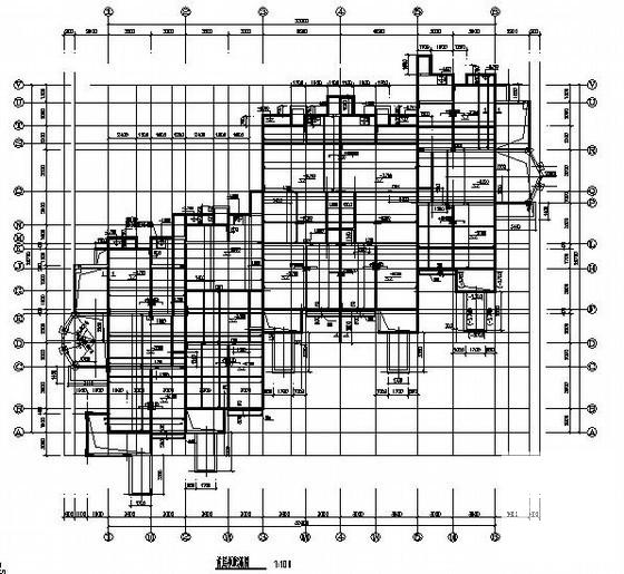 地上3层地下1层异形柱框架结构住宅楼结构CAD施工图纸（6度抗震） - 1