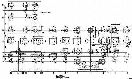 6层桩基础框架研发中心结构CAD施工图纸(平面布置图) - 1