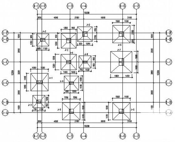 独立基础单层框架结构别墅结构CAD施工图纸(坡屋面) - 1