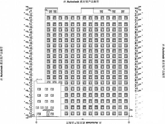 18层框架剪力墙结构门诊综合楼结构施工图纸（建筑施工图纸） - 1