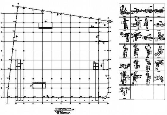 10层筏形基础框剪结构商业大厦结构CAD施工图纸（7度抗震） - 1
