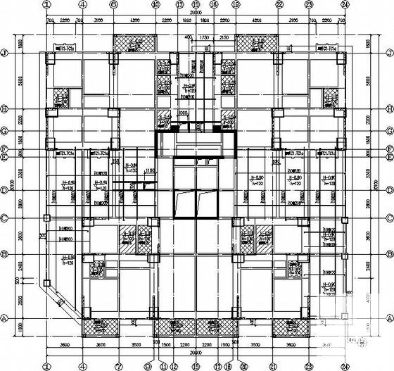 32层桩基础纯剪力墙住宅楼结构CAD施工图纸（6度抗震）(平面布置图) - 3