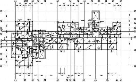 12层框架剪力墙住宅楼结构CAD施工图纸（6度抗震） - 2