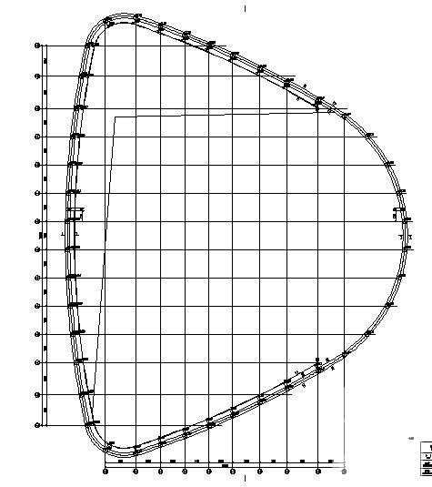 游泳击剑馆结构CAD施工图纸（网壳屋盖） - 1
